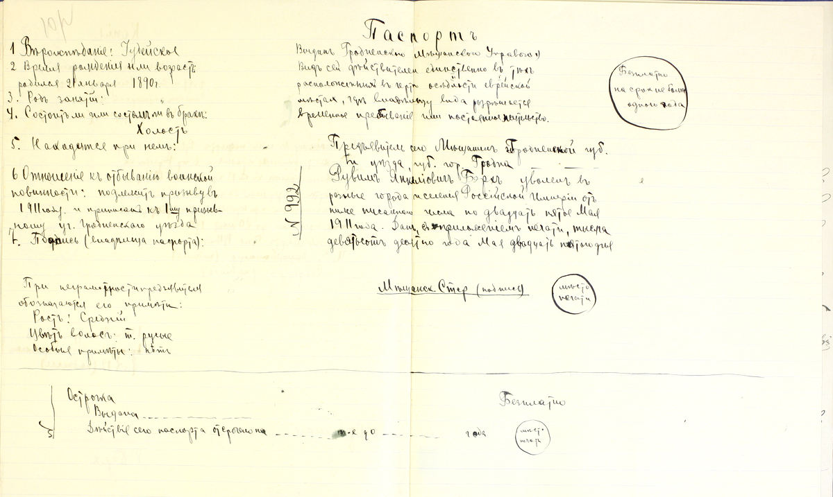 Копия паспорта Рувима Берха